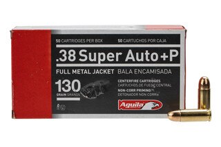 Aguila 38 Super 130gr +P FMJ Ammo - Box of 50